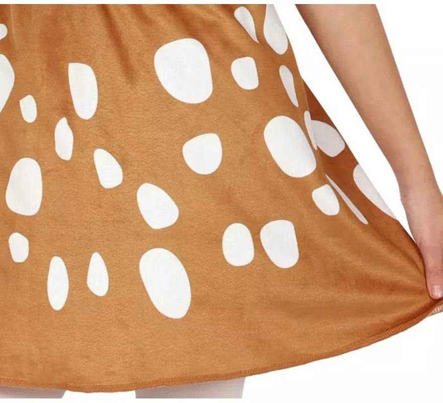 Disfraz de Reno blanco y marrón en vestido para niña