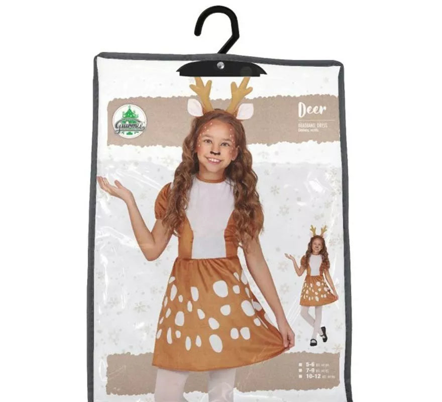 Translation missing: en.Disfraz de Reno blanco y marrón en vestido para niña