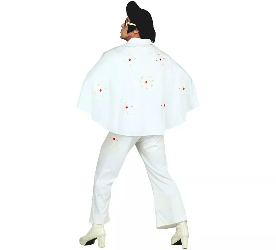 Disfraz de Rey del Rock blanco para hombre