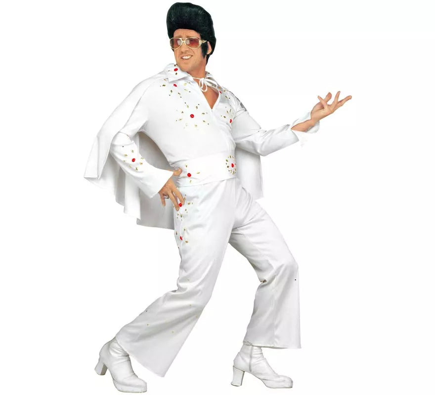 Disfraz de Rey del Rock blanco para hombre