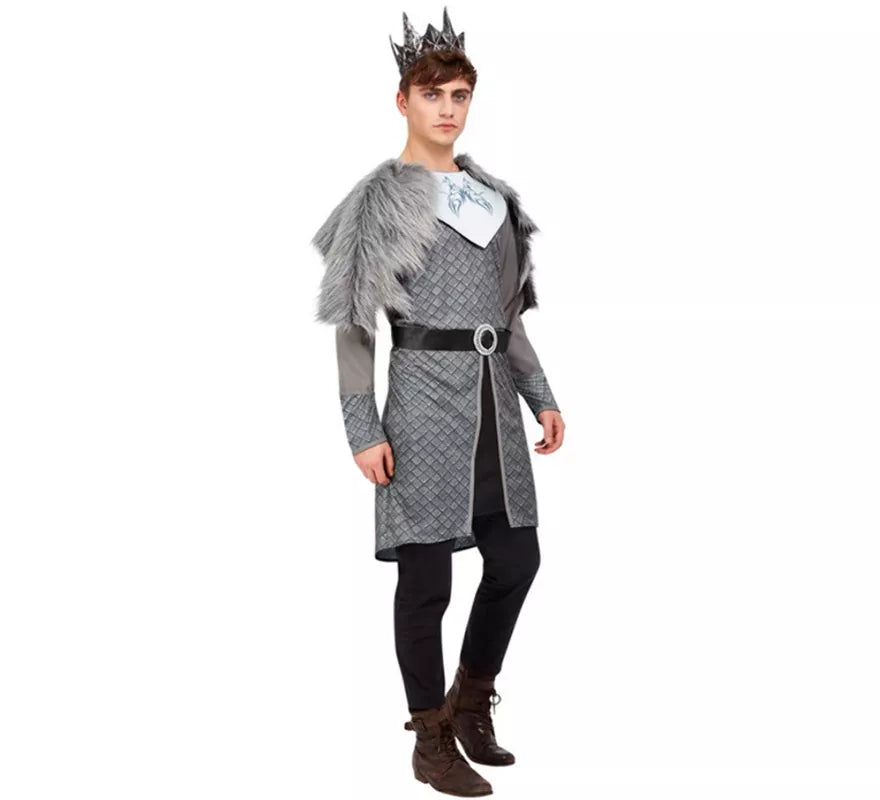 Disfraz de Rey Guerrero Gris para hombre