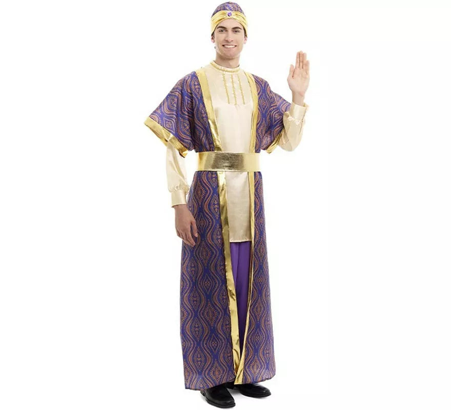 Translation missing: en.Disfraz de Rey Mago Baltasar morado para hombre