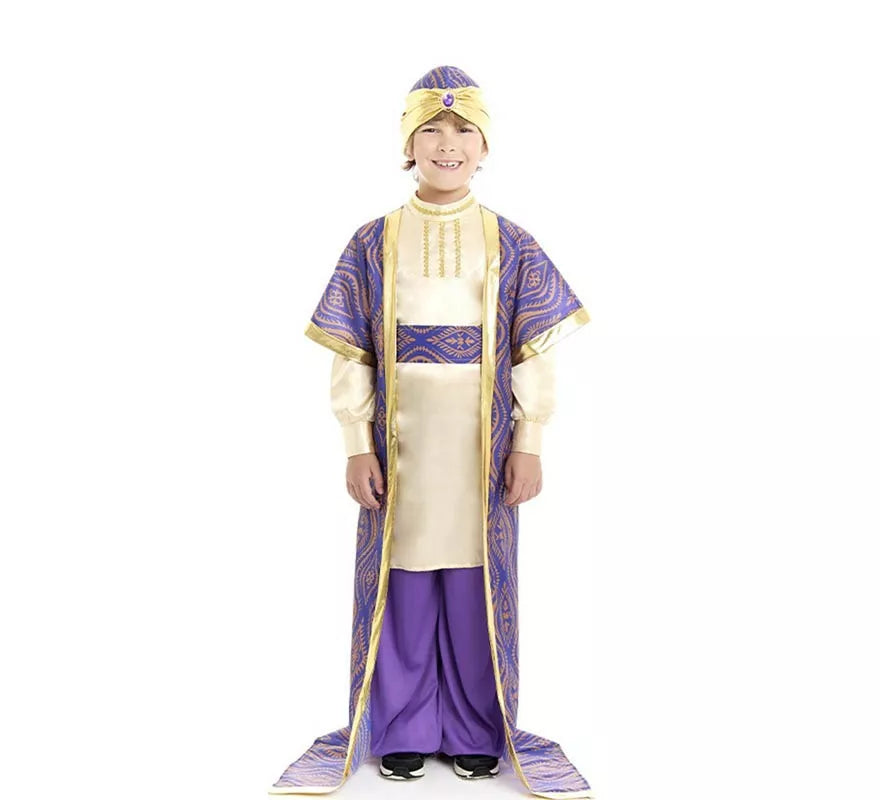 Translation missing: en.Disfraz de Rey Mago Baltasar morado para niño