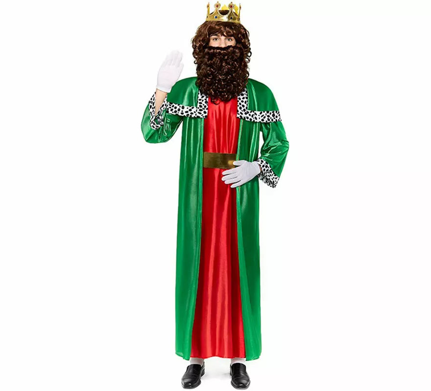 Translation missing: en.Disfraz de Rey Mago verde para hombre