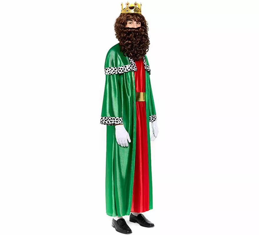 Disfraz de Rey Mago verde para hombre