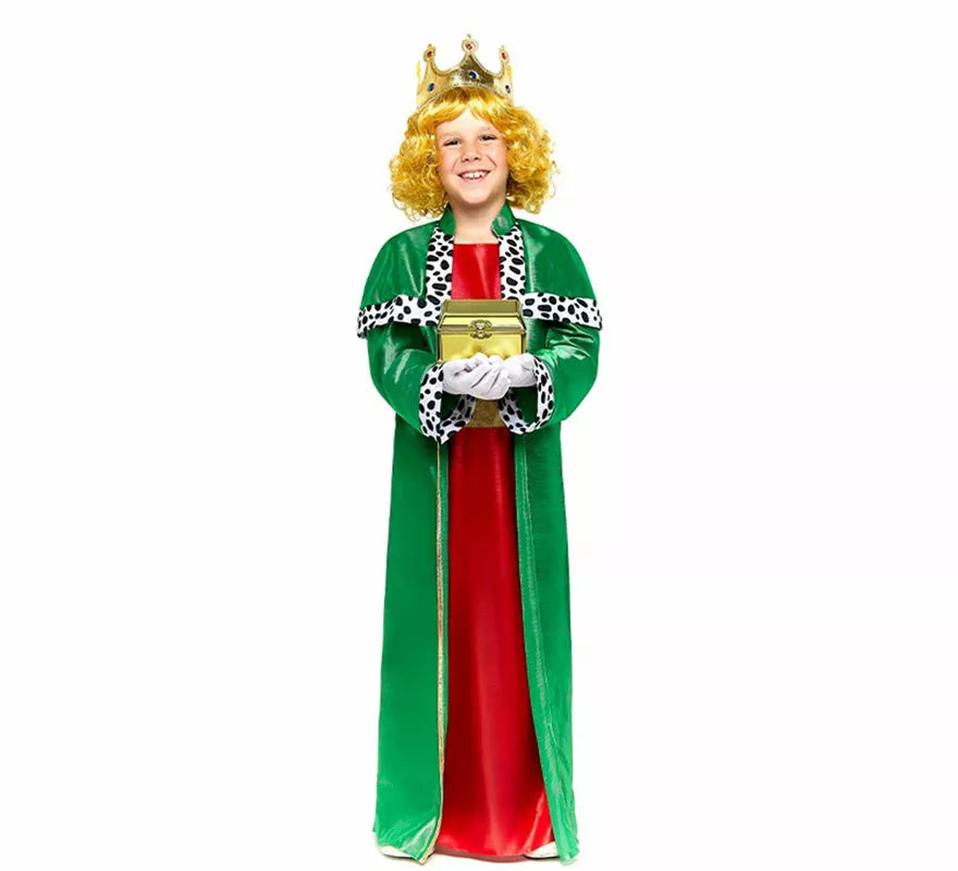 Translation missing: en.Disfraz de Rey Mago verde para niño