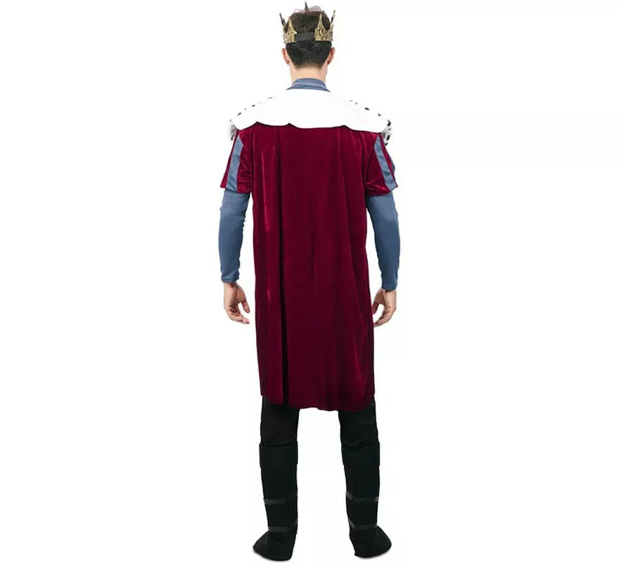 Disfraz de Rey Medieval con estampado deluxe para hombre