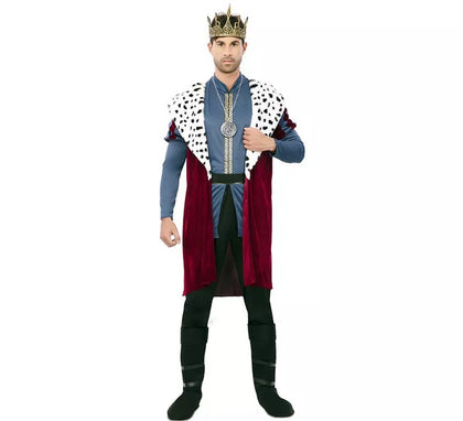 Disfraz de Rey Medieval con estampado deluxe para hombre