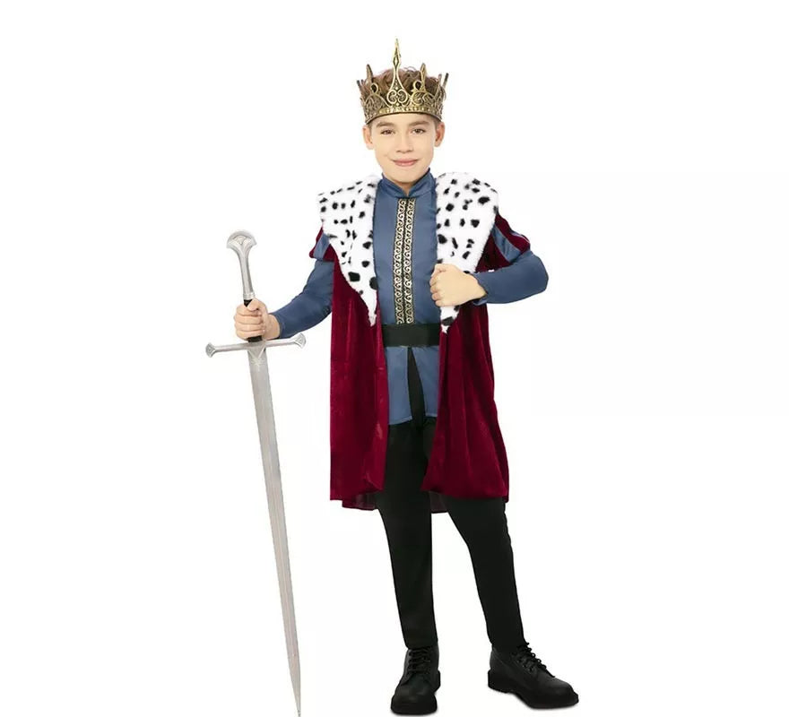 Translation missing: en.Disfraz de Rey Medieval con estampado deluxe para niño