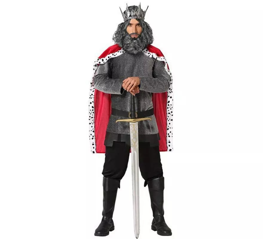 Translation missing: en.Disfraz de Rey Medieval Gris para hombre