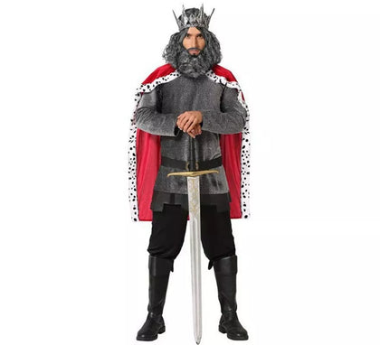 Disfraz de Rey Medieval Gris para hombre