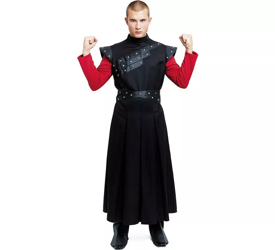 Disfraz de Rey Medieval negro con tachuelas para hombre