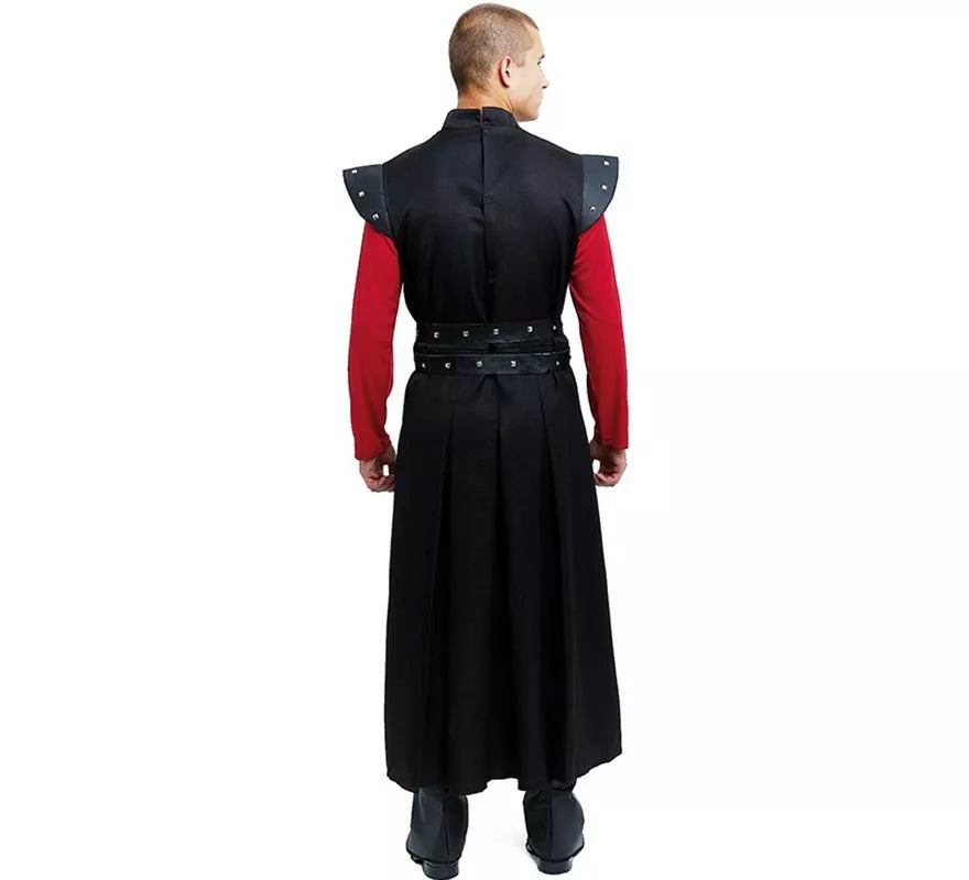 Translation missing: en.Disfraz de Rey Medieval negro con tachuelas para hombre