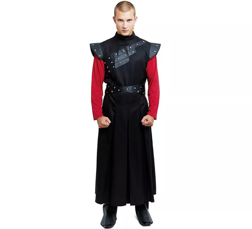 Disfraz de Rey Medieval negro con tachuelas para hombre