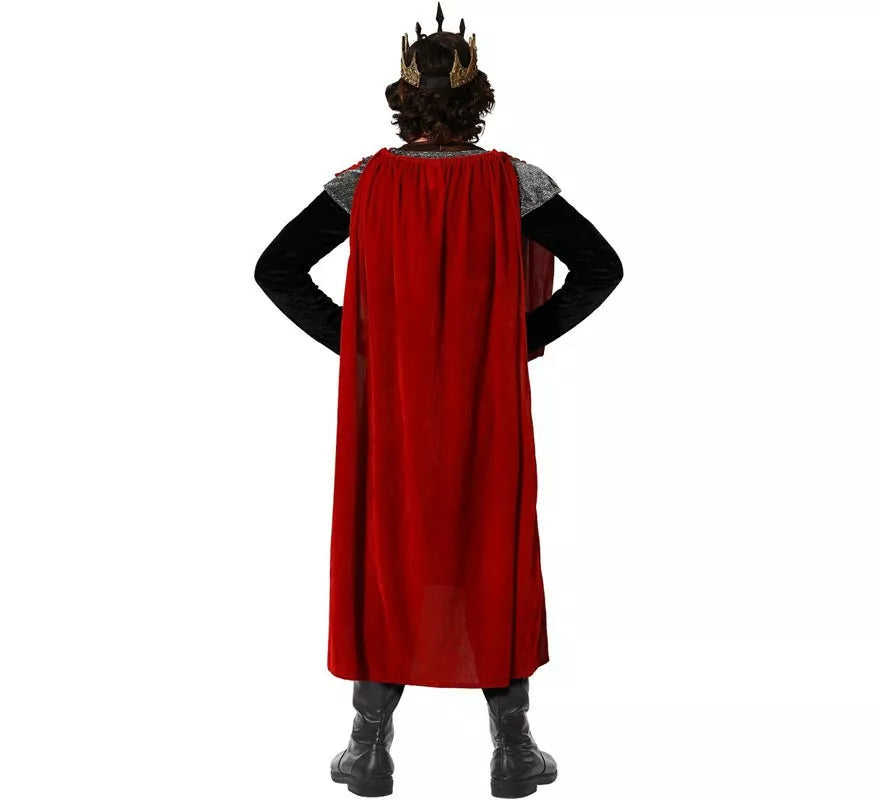 Disfraz de Rey Medieval rojo para hombre