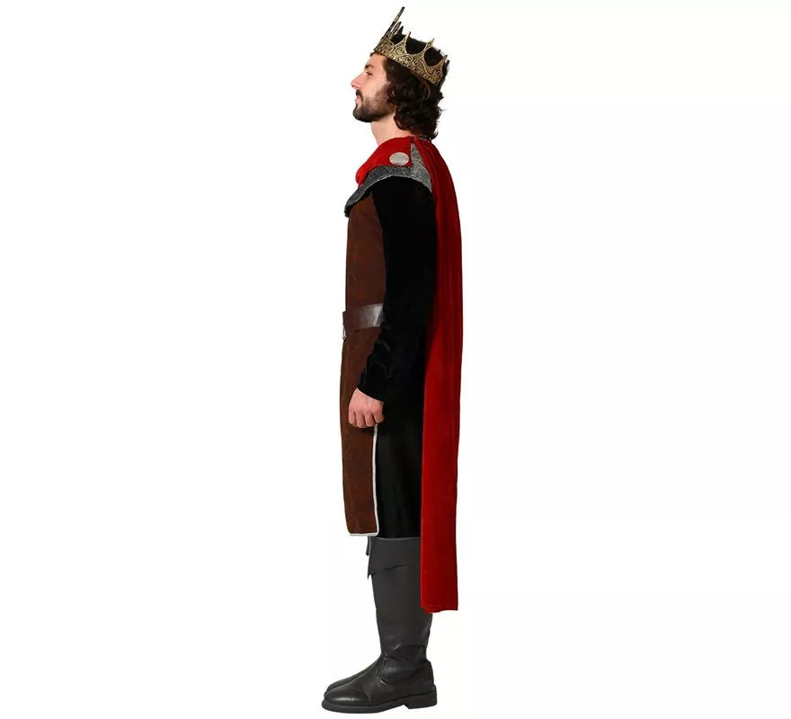Disfraz de Rey Medieval rojo para hombre