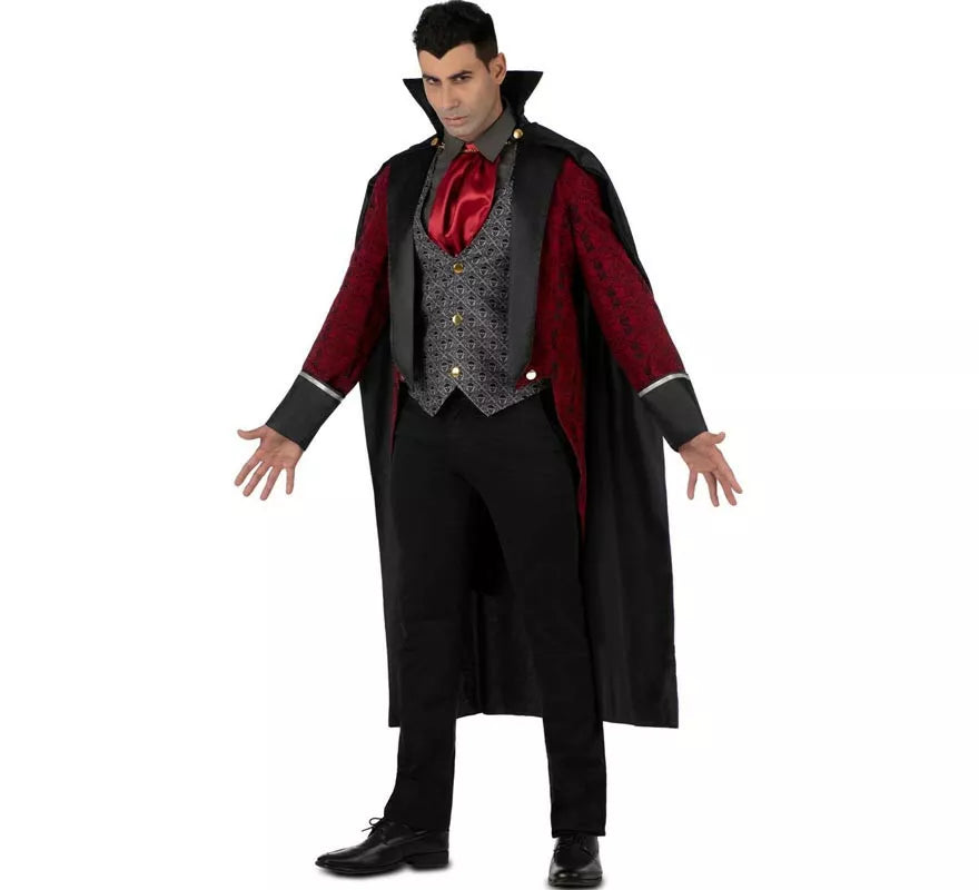 Translation missing: en.Disfraz de Rey Vampiro burdeos oscuro para hombre