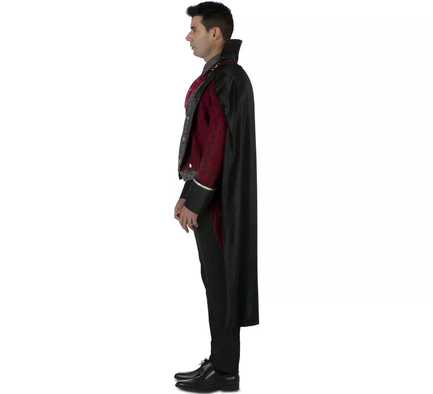 Disfraz de Rey Vampiro burdeos oscuro para hombre
