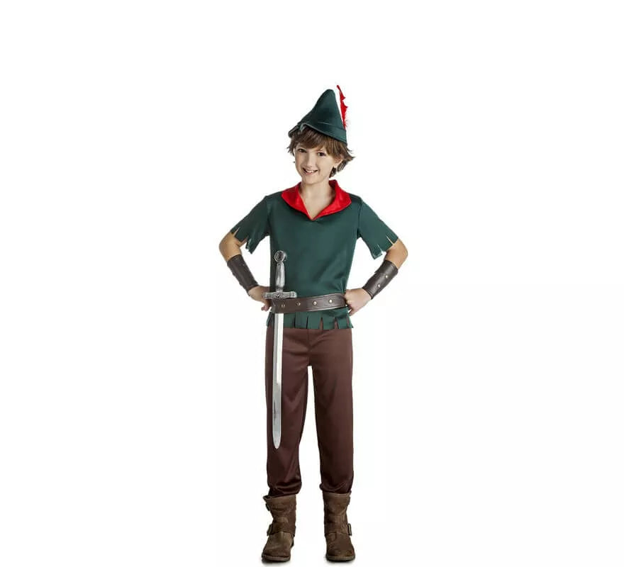 Translation missing: en.Disfraz de Robin Hood verde oscuro para niño