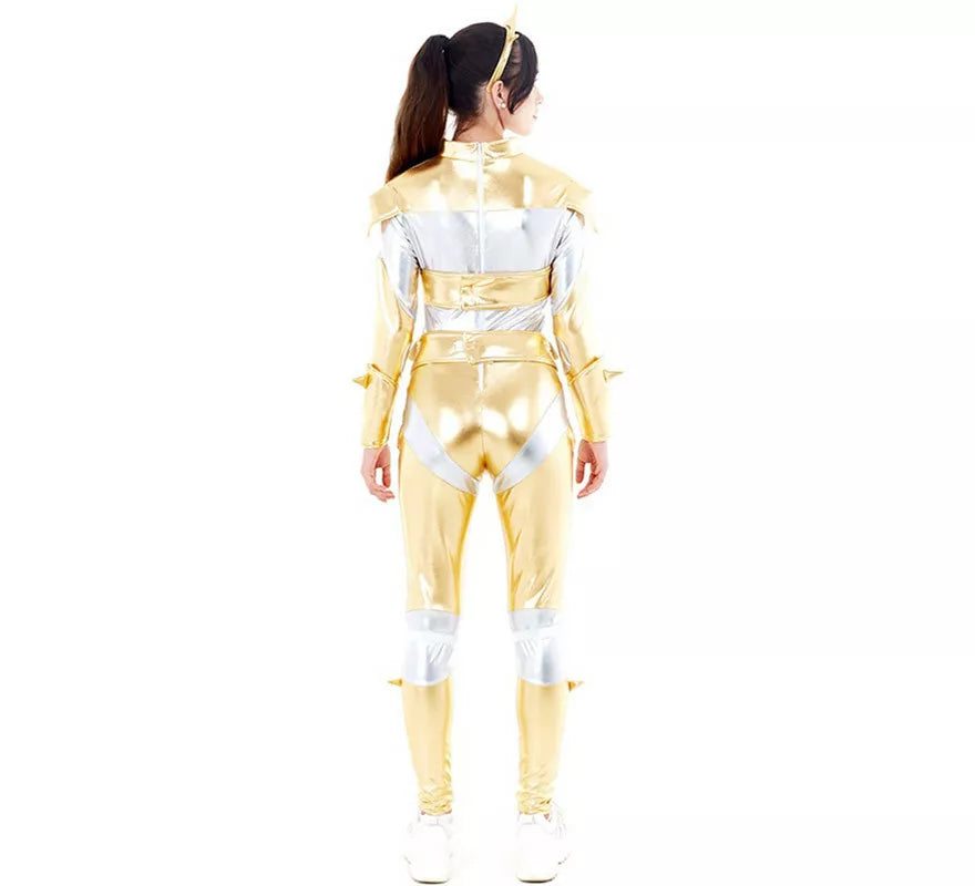 Disfraz de Robot Woman Estelar Dorado para mujer