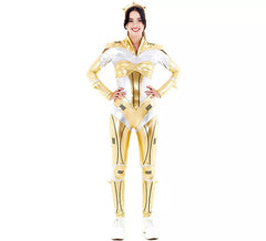 Golden Stellar Robot Woman costume for women