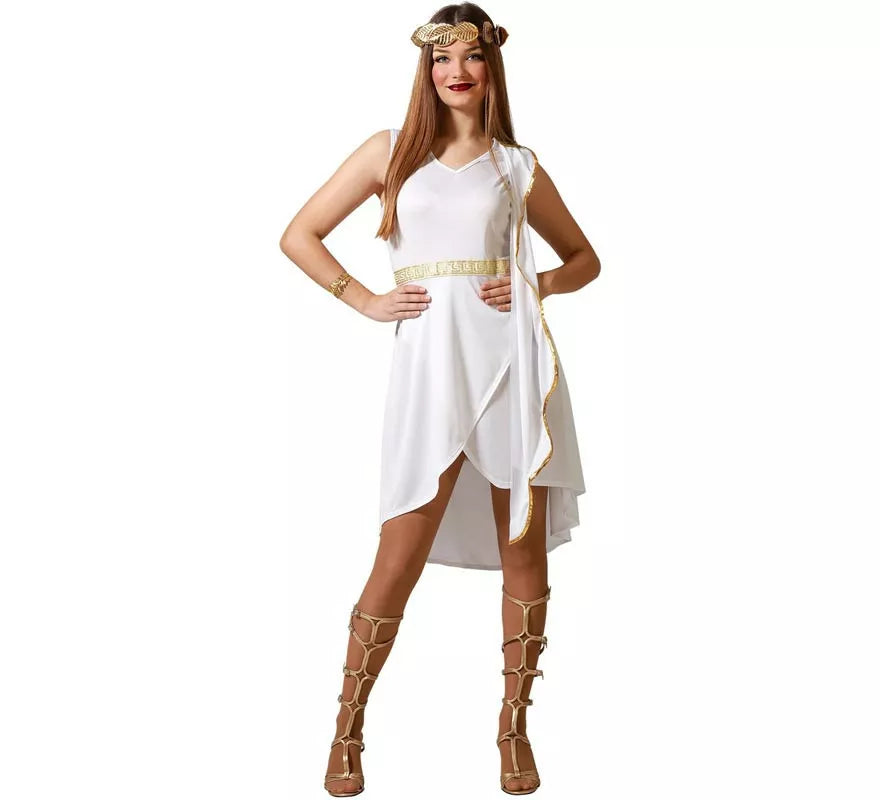 Translation missing: en.Disfraz de Romana blanco con detalles dorados para mujer