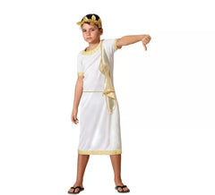 White Roman costume with gold details for children