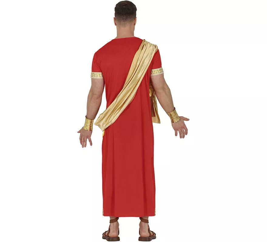 Disfraz de Romano rojo y dorado para hombre
