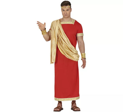 Disfraz de Romano rojo y dorado para hombre