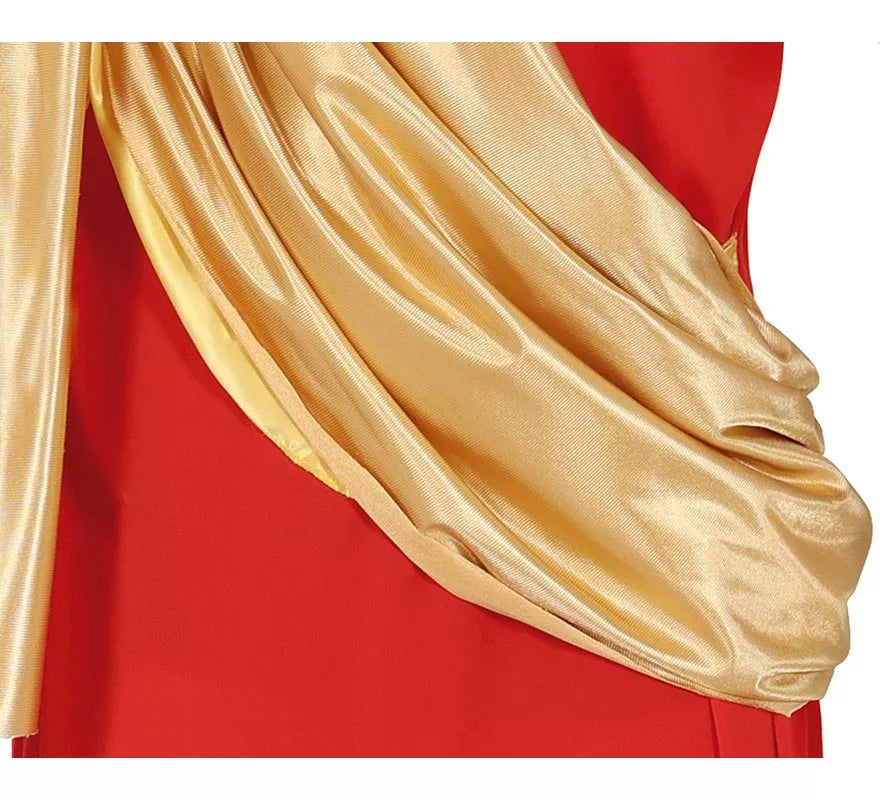 Disfraz de Romano rojo y dorado para hombre
