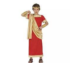 Red and gold Roman costume for children
