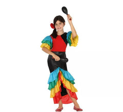 Multicolor Rumbera costume for girl