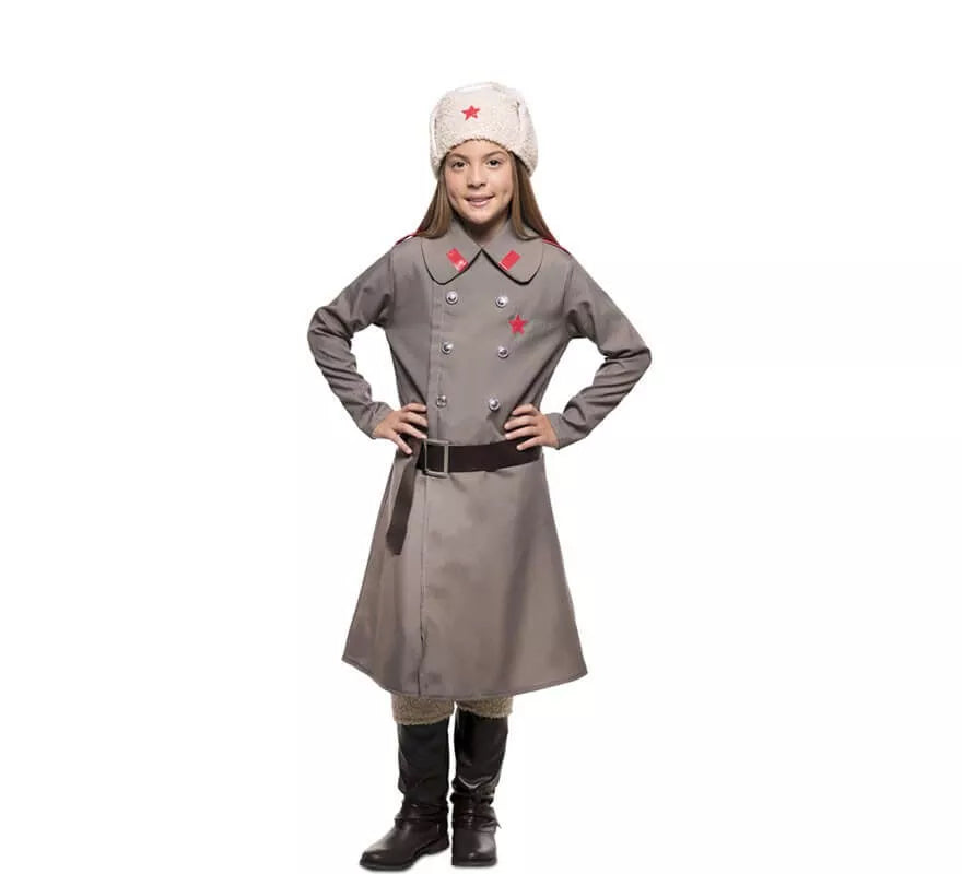 Disfraz de Rusa Gris para niña
