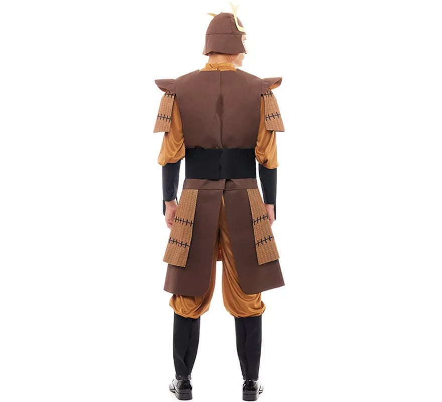 Disfraz de Samurái Legendario Japonés marrón para hombre