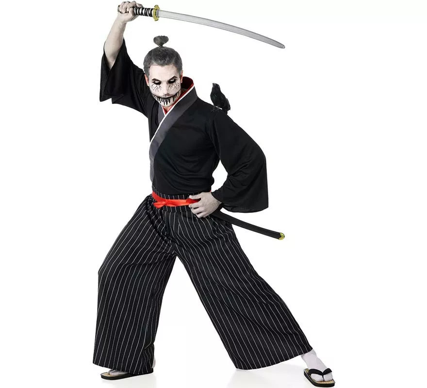 Translation missing: en.Disfraz de Samurai negro y rojo para hombre