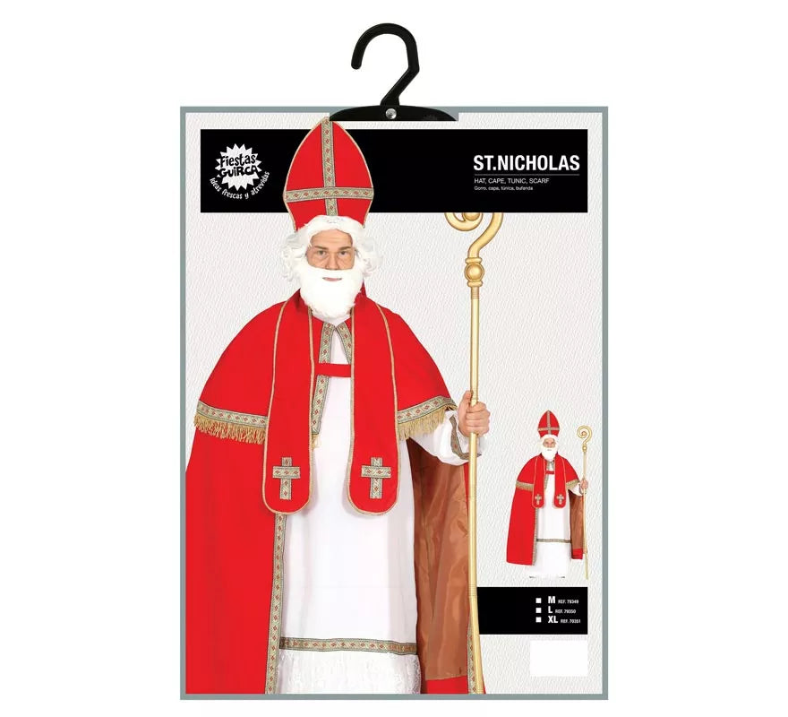 Disfraz de San Nicolás con Capa para Hombre