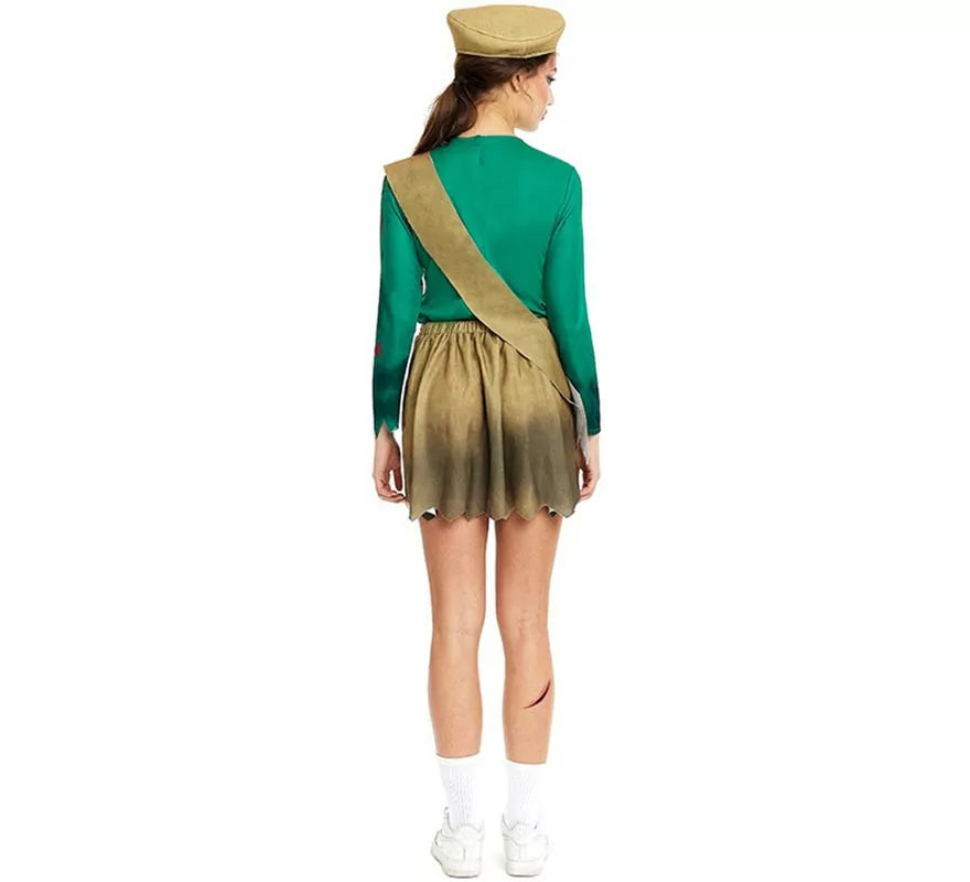 Translation missing: en.Disfraz de Scout Zombie verde y marrón para mujer