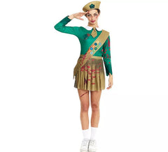 Women's Green and Brown Zombie Scout Costume