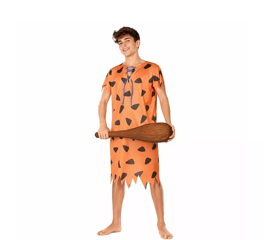 Disfraz de Señor Cavernícola Naranja para hombre
