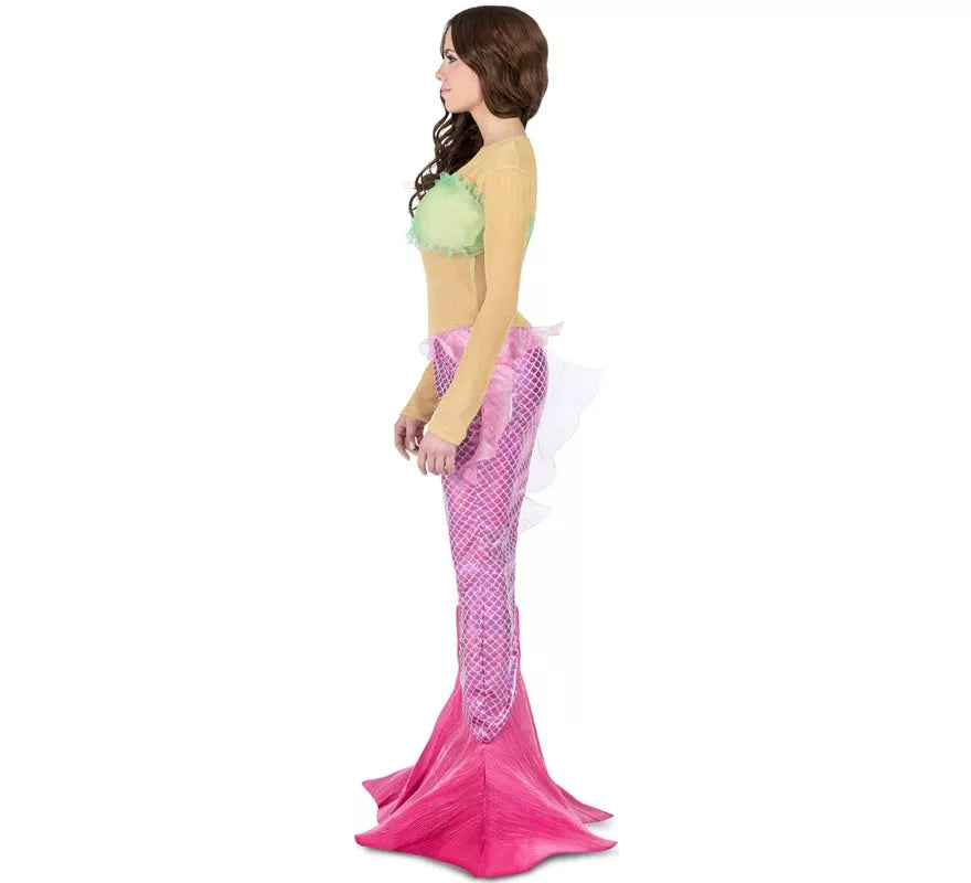 Translation missing: en.Disfraz de Sirena rosa con cola para mujer