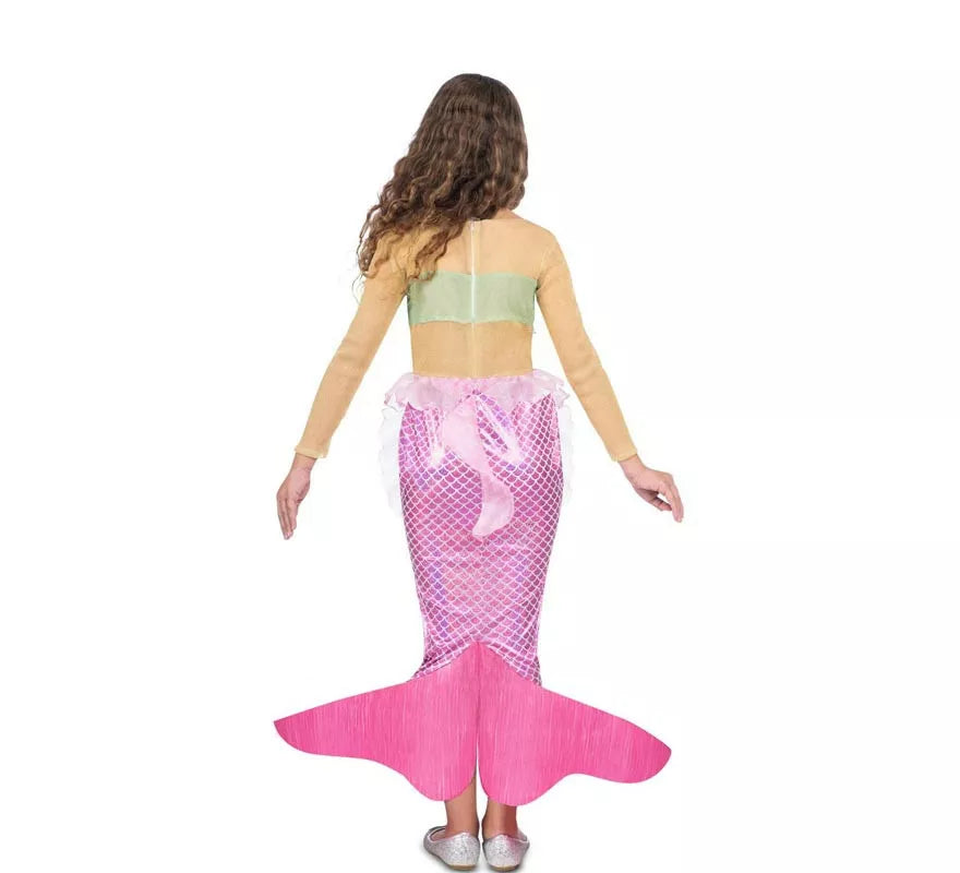 Translation missing: en.Disfraz de Sirena rosa con cola para niña