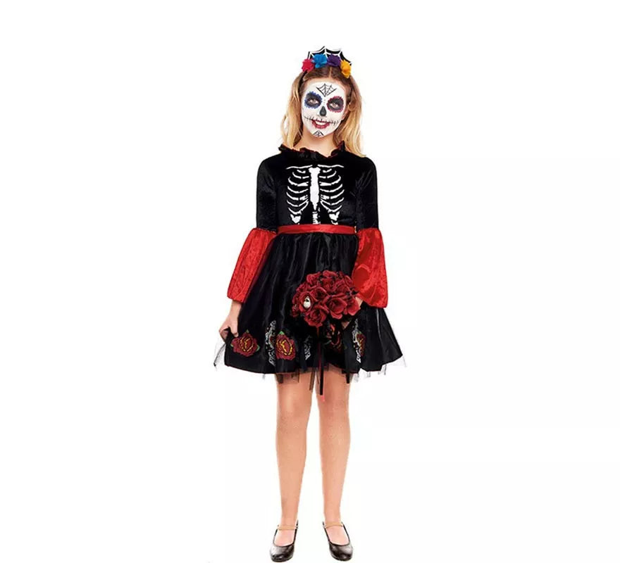 Translation missing: en.Disfraz de Skull Princess Catrina para niña
