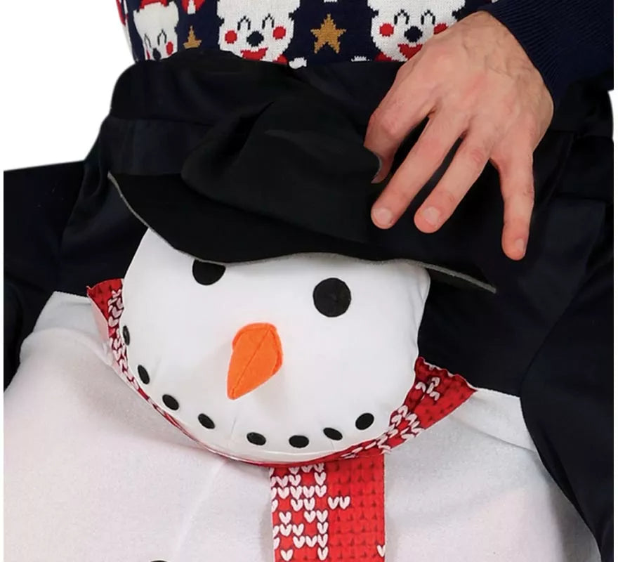 Translation missing: en.Disfraz de Snowman montando Muñeco de nieve para adulto