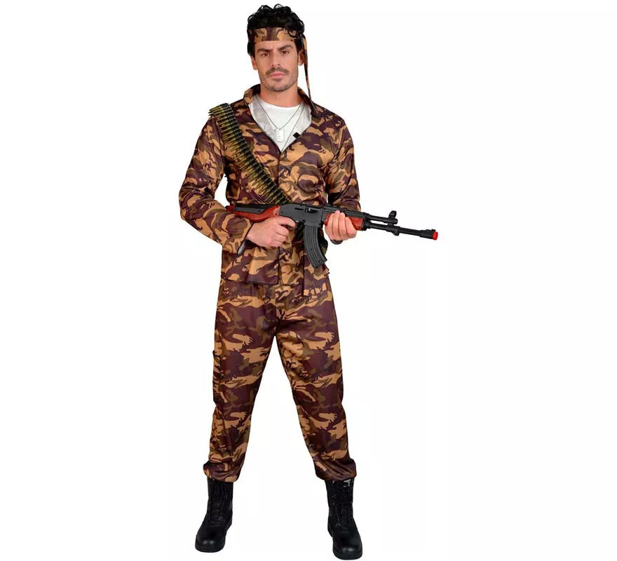Disfraz de Soldado Camuflado marrón para hombre