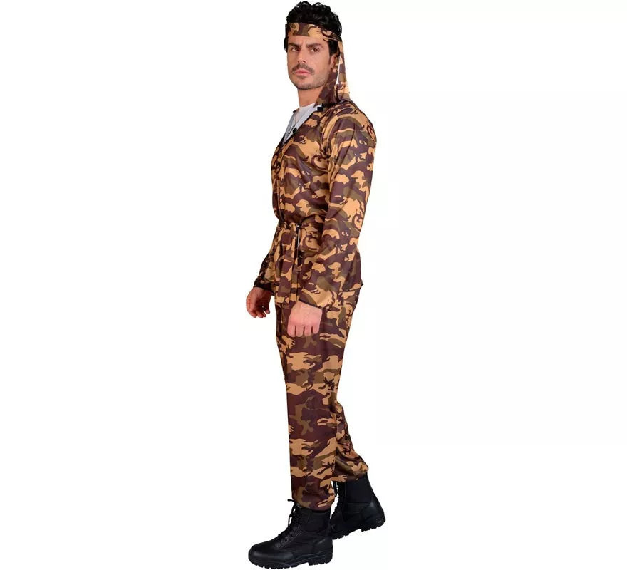 Disfraz de Soldado Camuflado marrón para hombre