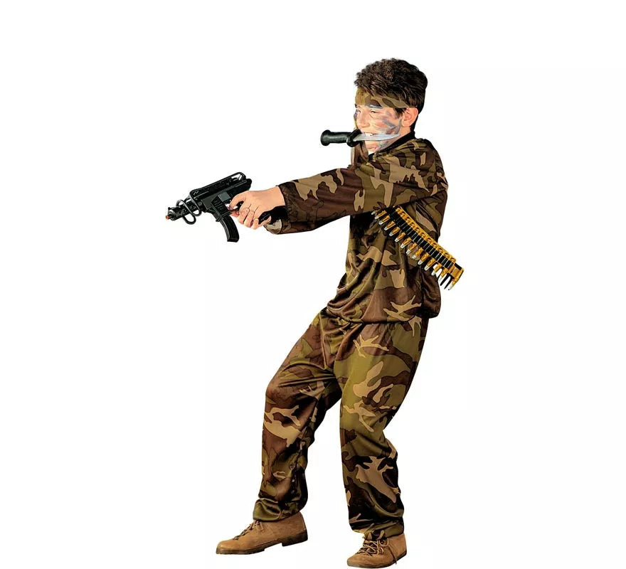 Translation missing: en.Disfraz de Soldado camuflado marrón para niño y adolescente