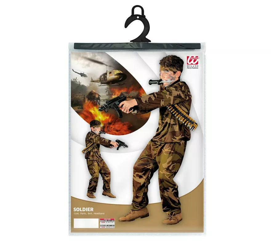 Translation missing: en.Disfraz de Soldado camuflado marrón para niño y adolescente