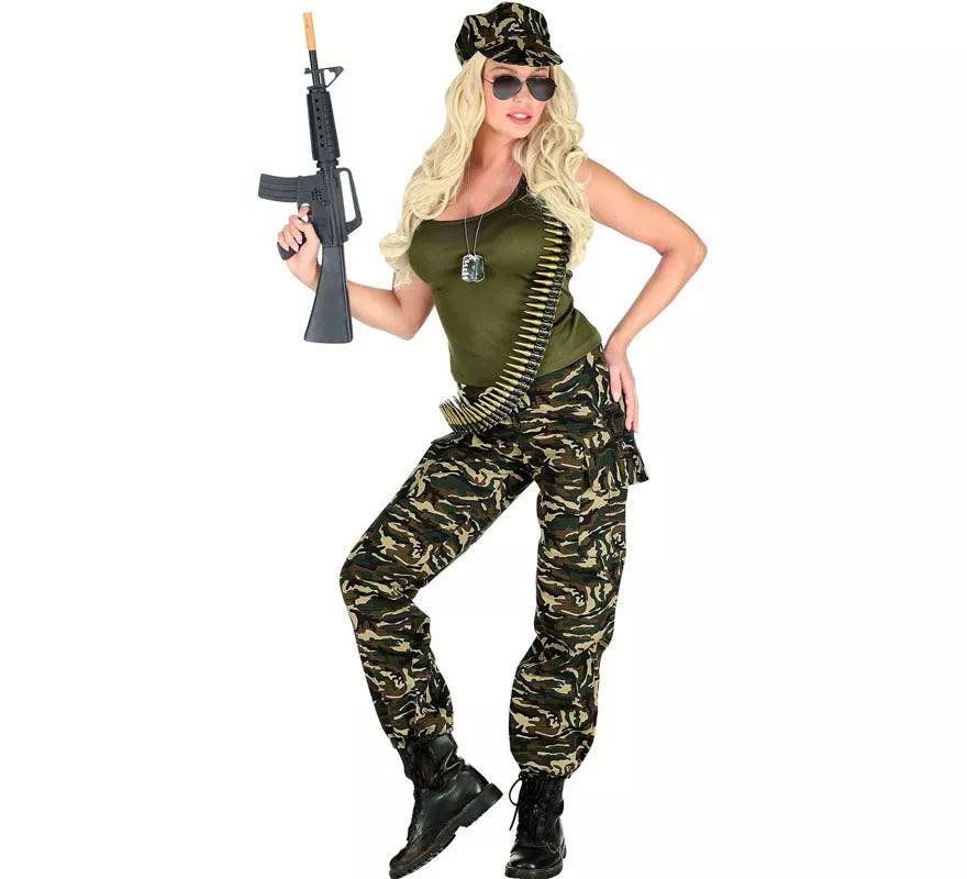 Translation missing: en.Disfraz de Soldado camuflado verde para mujer