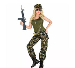 Green Camouflage Soldier Costume for Women