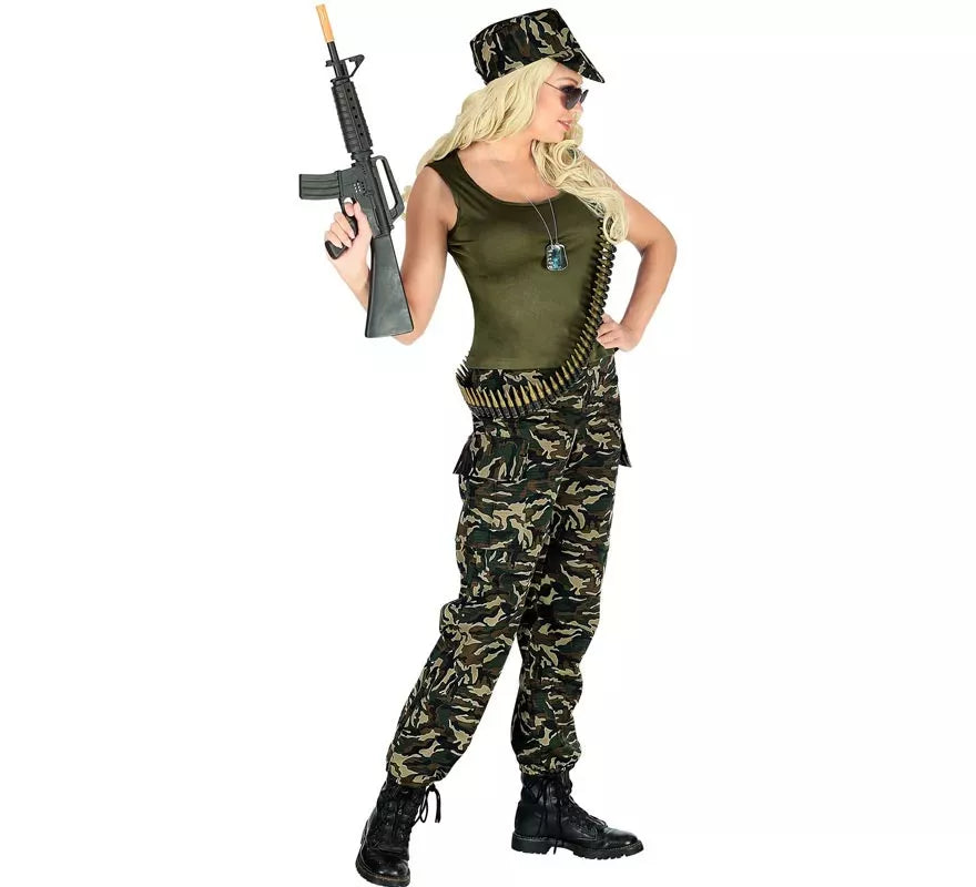 Translation missing: en.Disfraz de Soldado camuflado verde para mujer